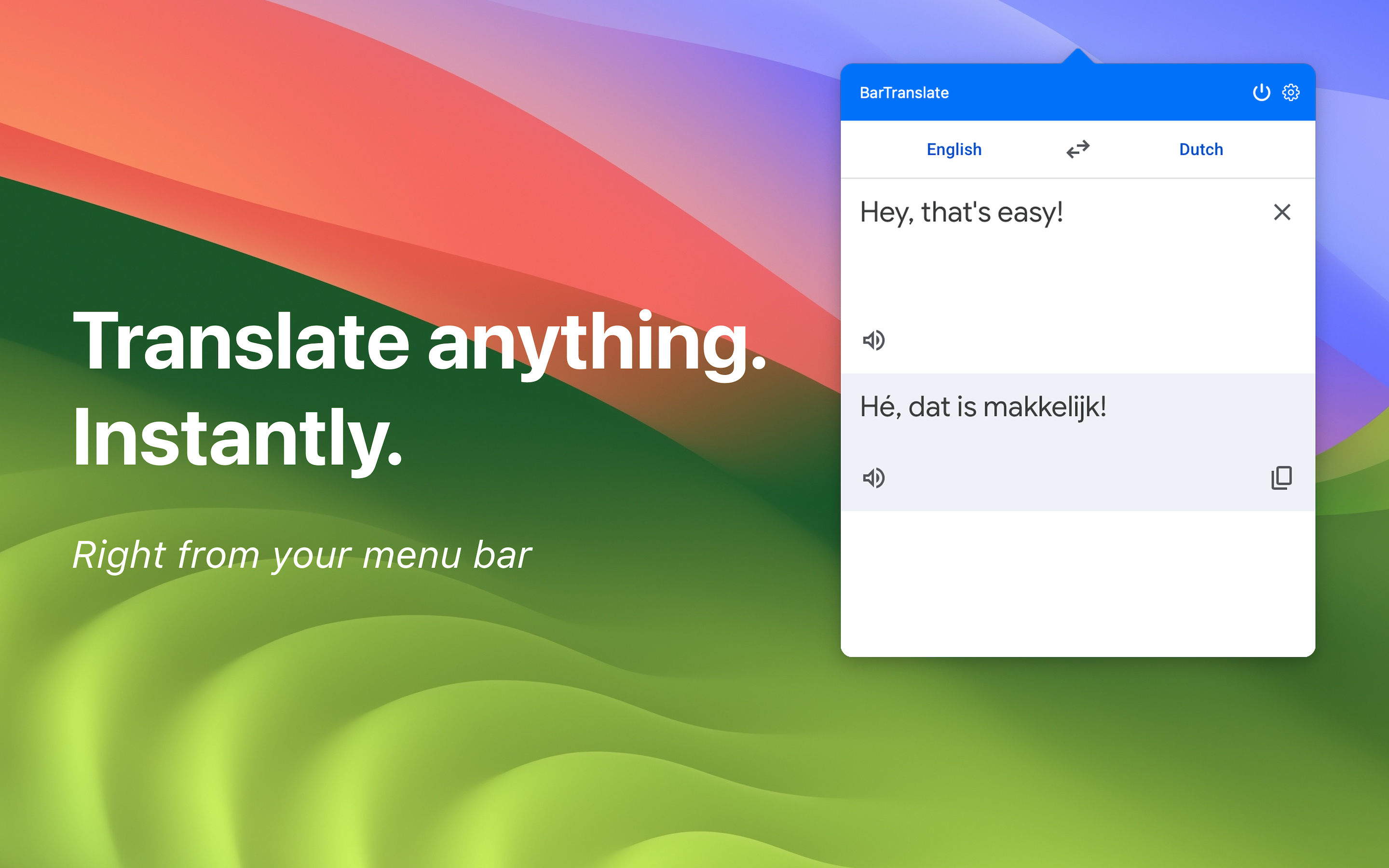 BarTranslate screenshot 1
