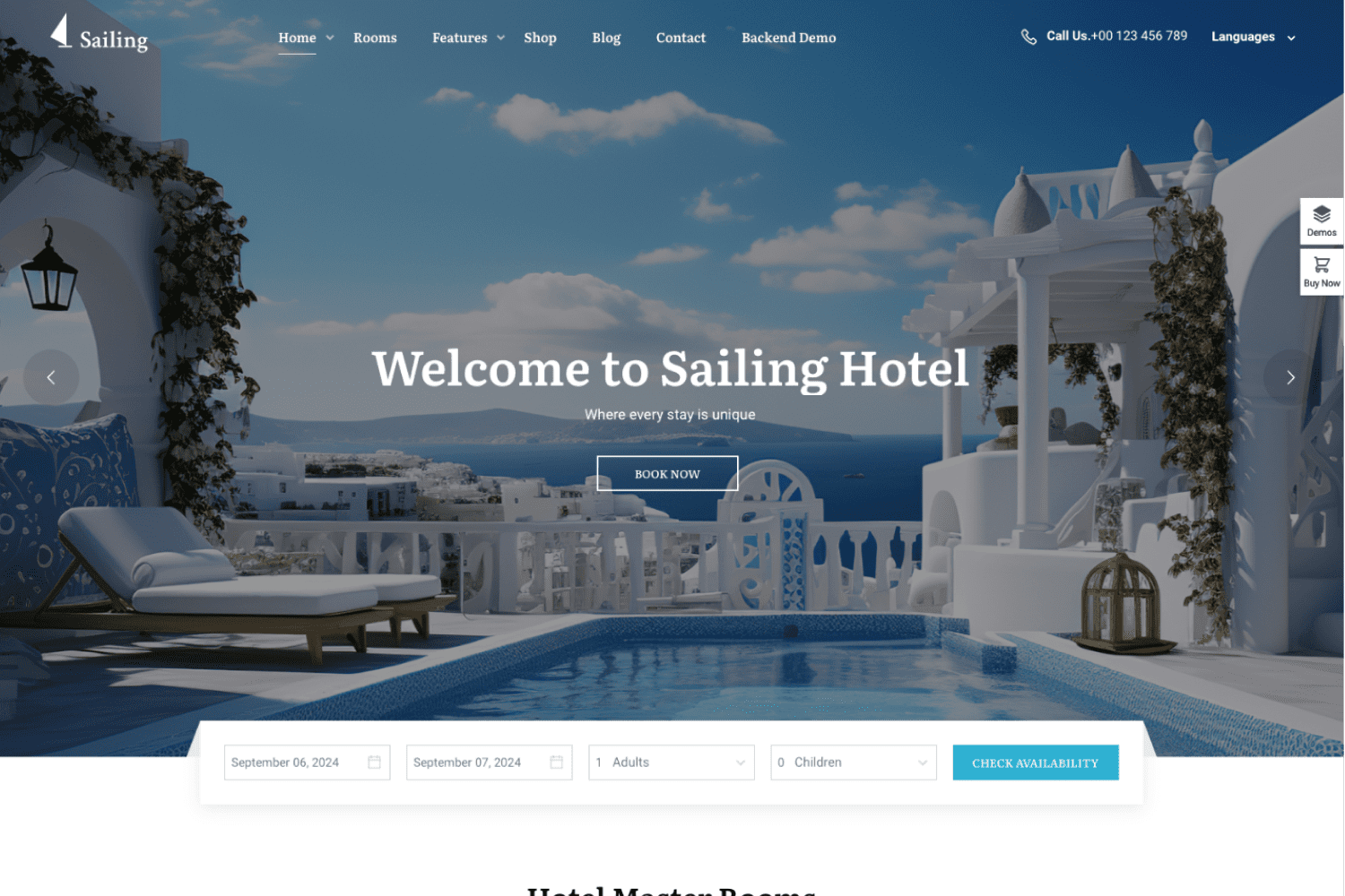 Sailing – WordPress Hotel Theme for Hotel Booking