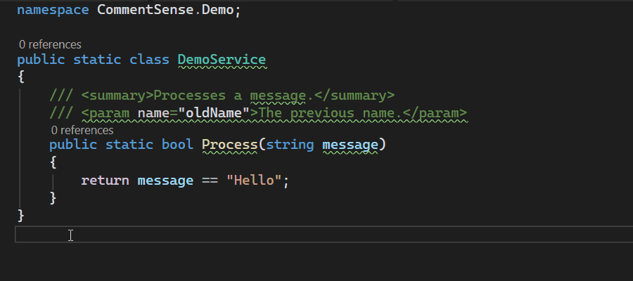 CommentSense in Action