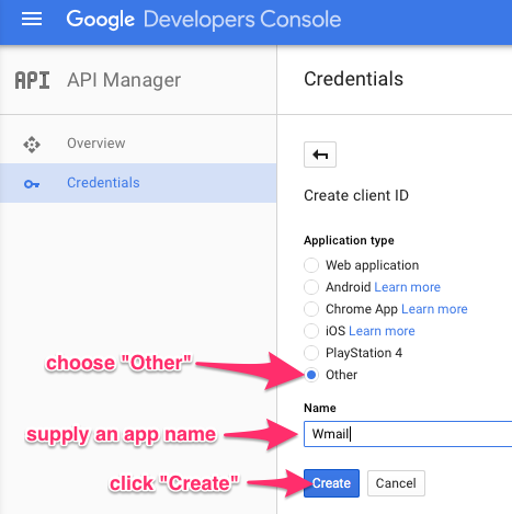 Create OAuth client ID