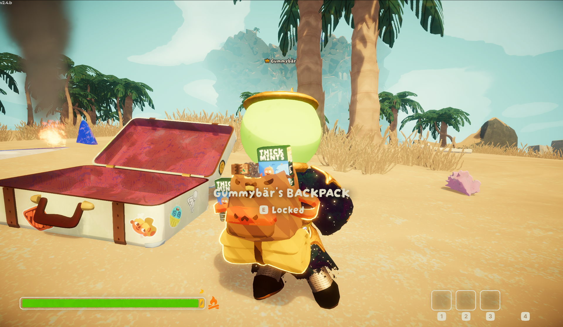 Locked prompt on a teammate's backpack