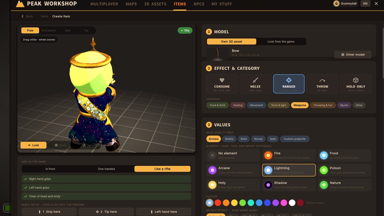 Create item