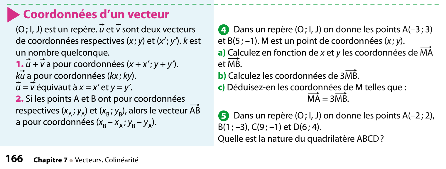 Exercices 4 et 5 page 166