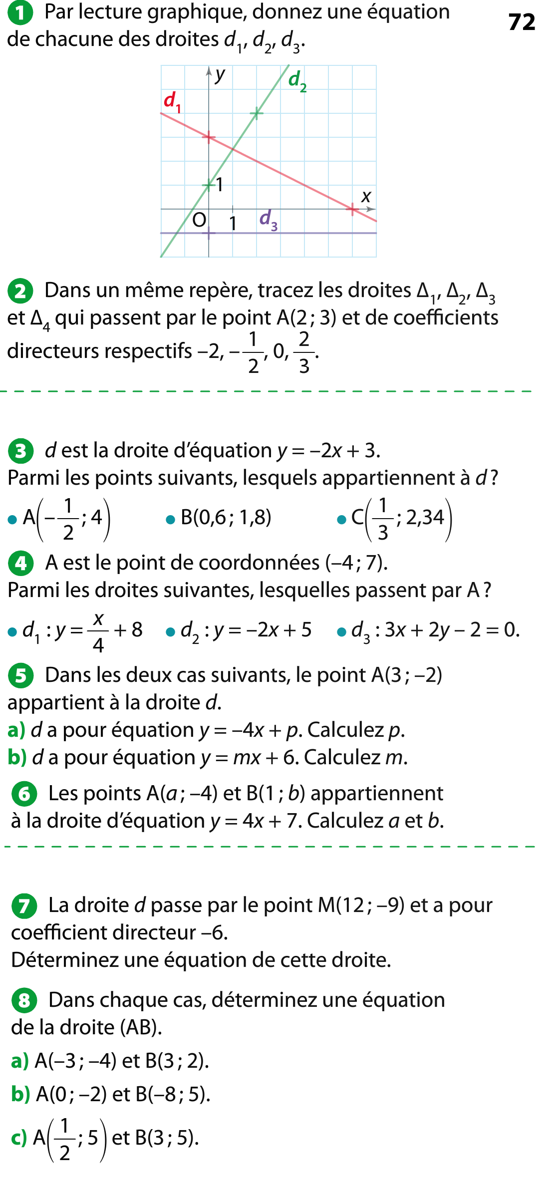 1 à 8 page 72