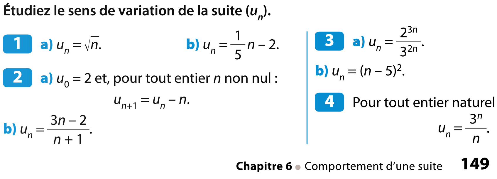 Exercices 1 à 4 page 149