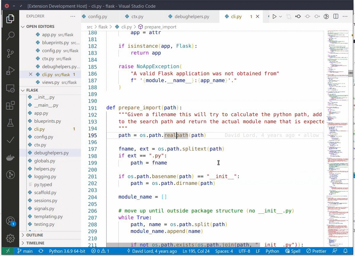 Screen recording of python-docs-opener in action