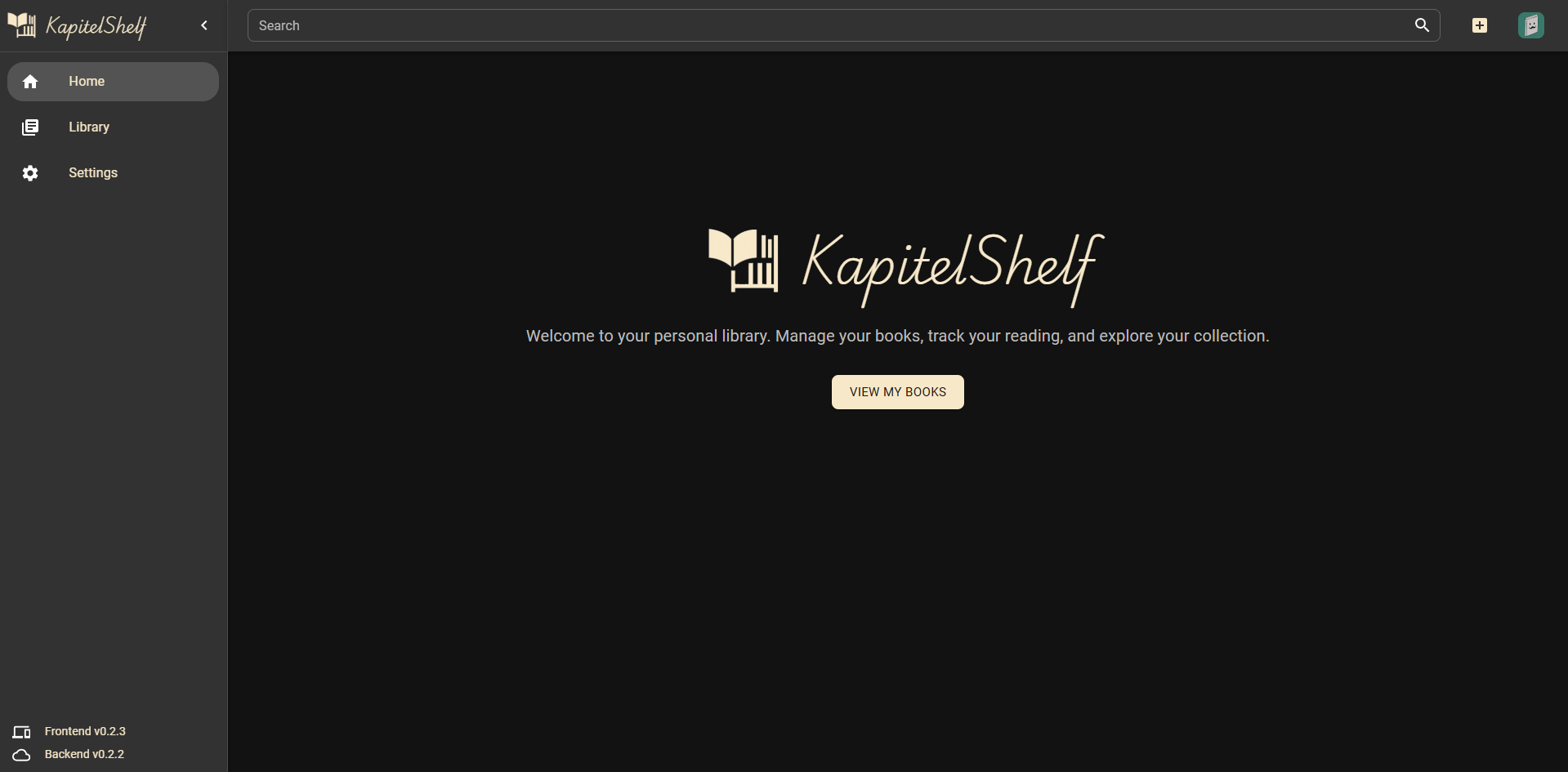 Fig 1. KapitelShelf Homepage