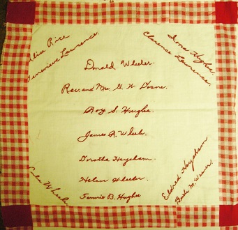 Image of row 4, block 1 of quilt made by the women of Nelson, PA