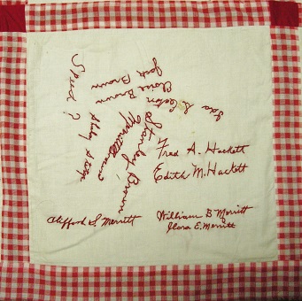 Image of row 7, block 3 of quilt made by the women of Nelson, PA