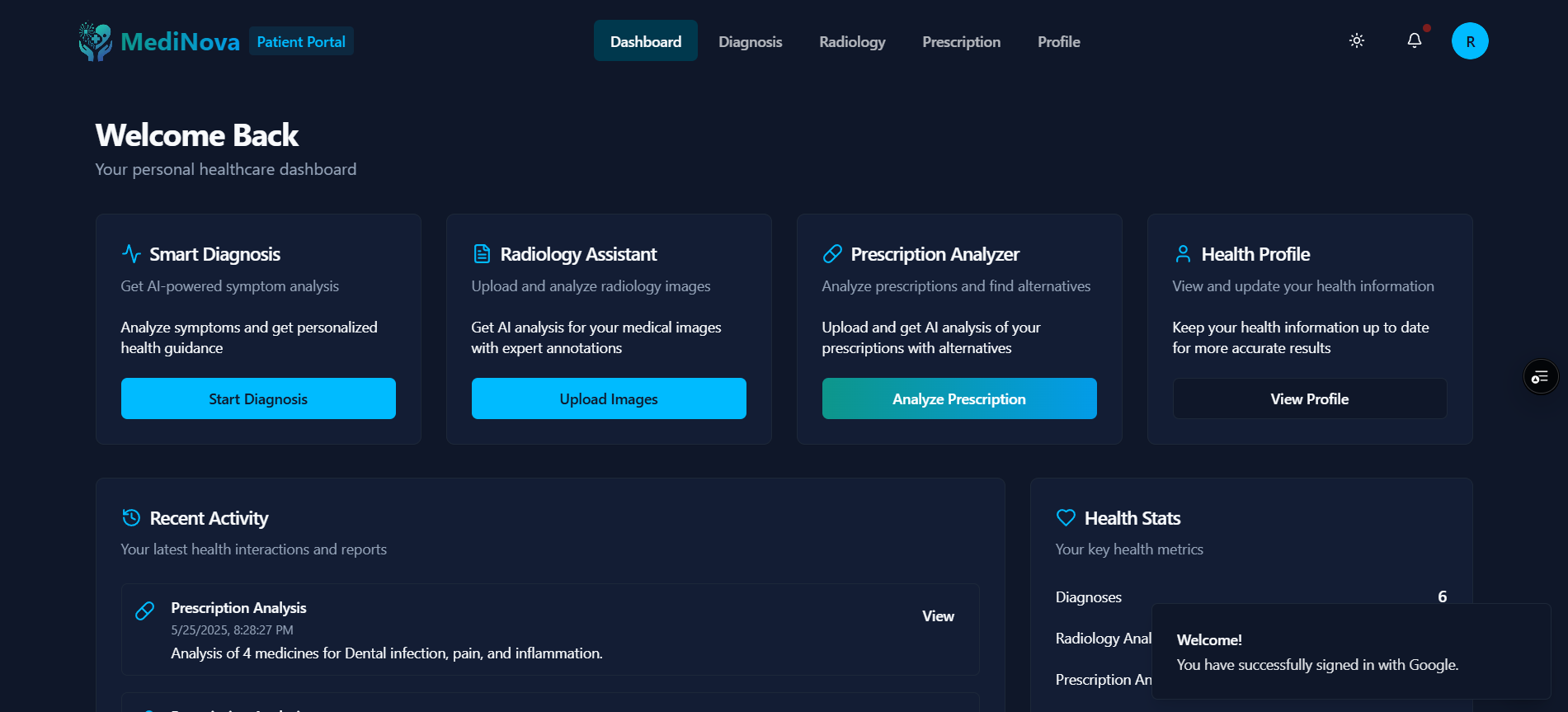 Dashboard Page