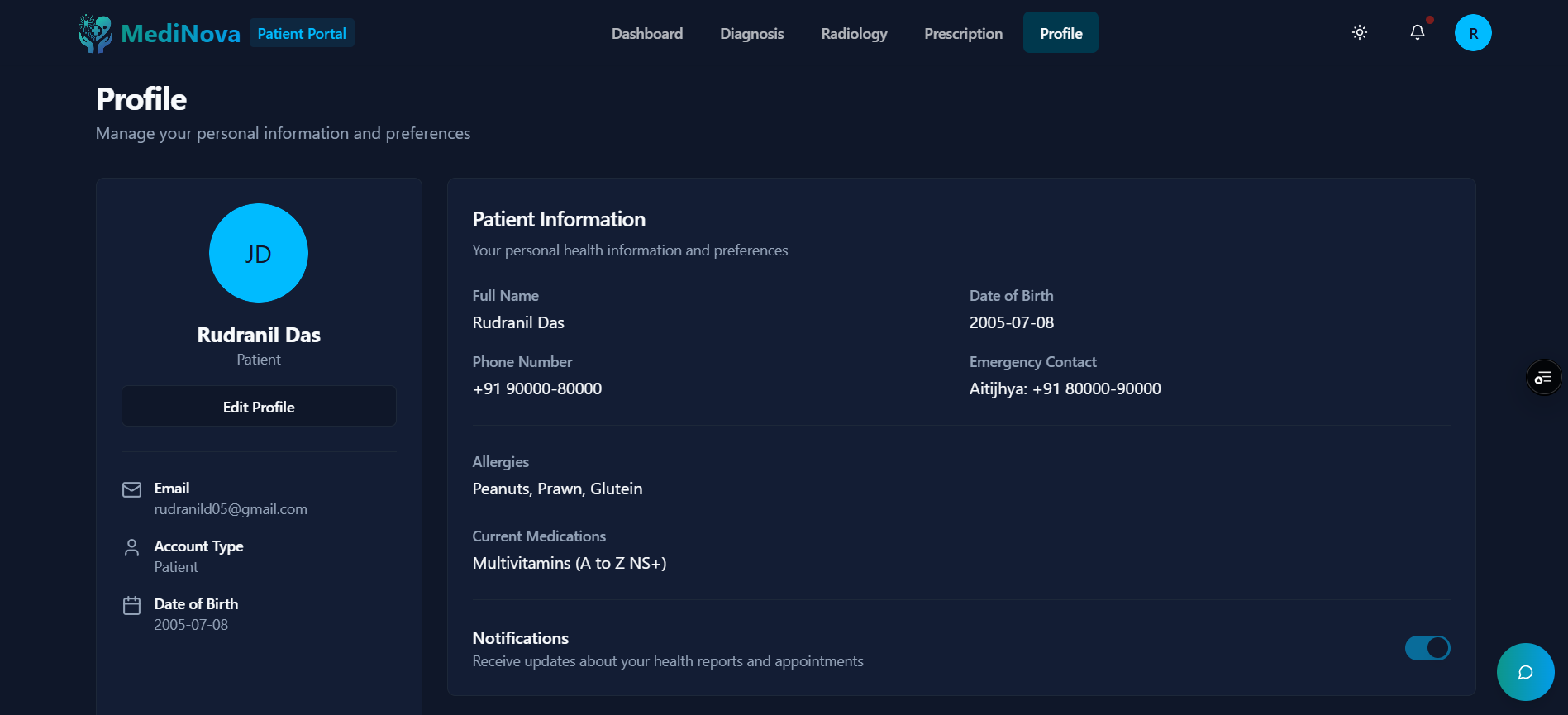 Profile Page