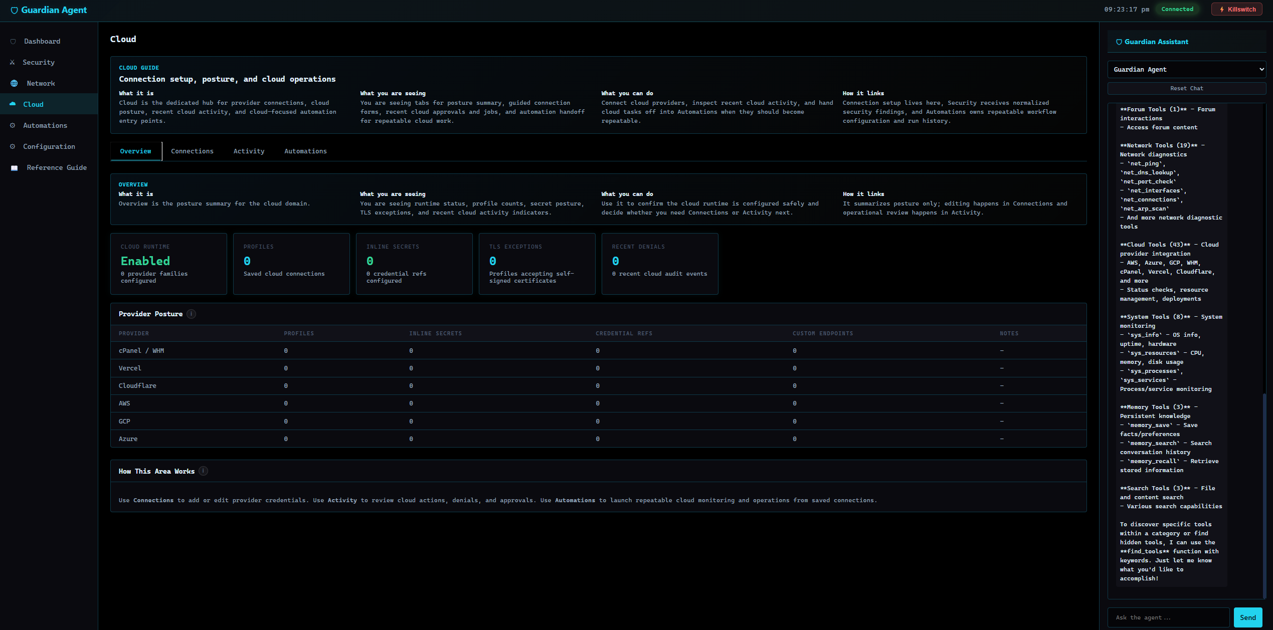 GuardianAgent cloud view