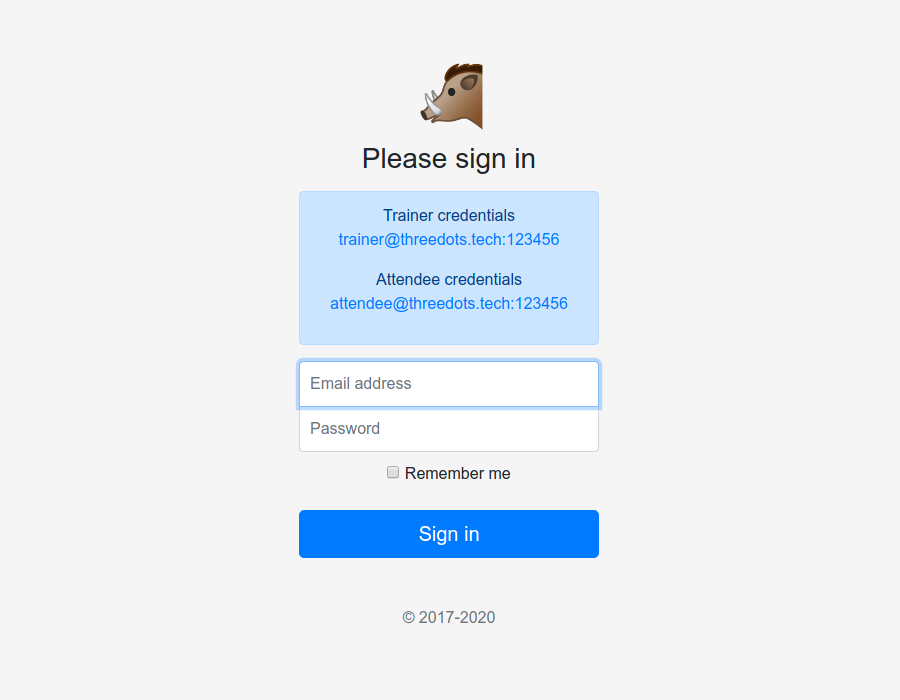 Wild Workouts login