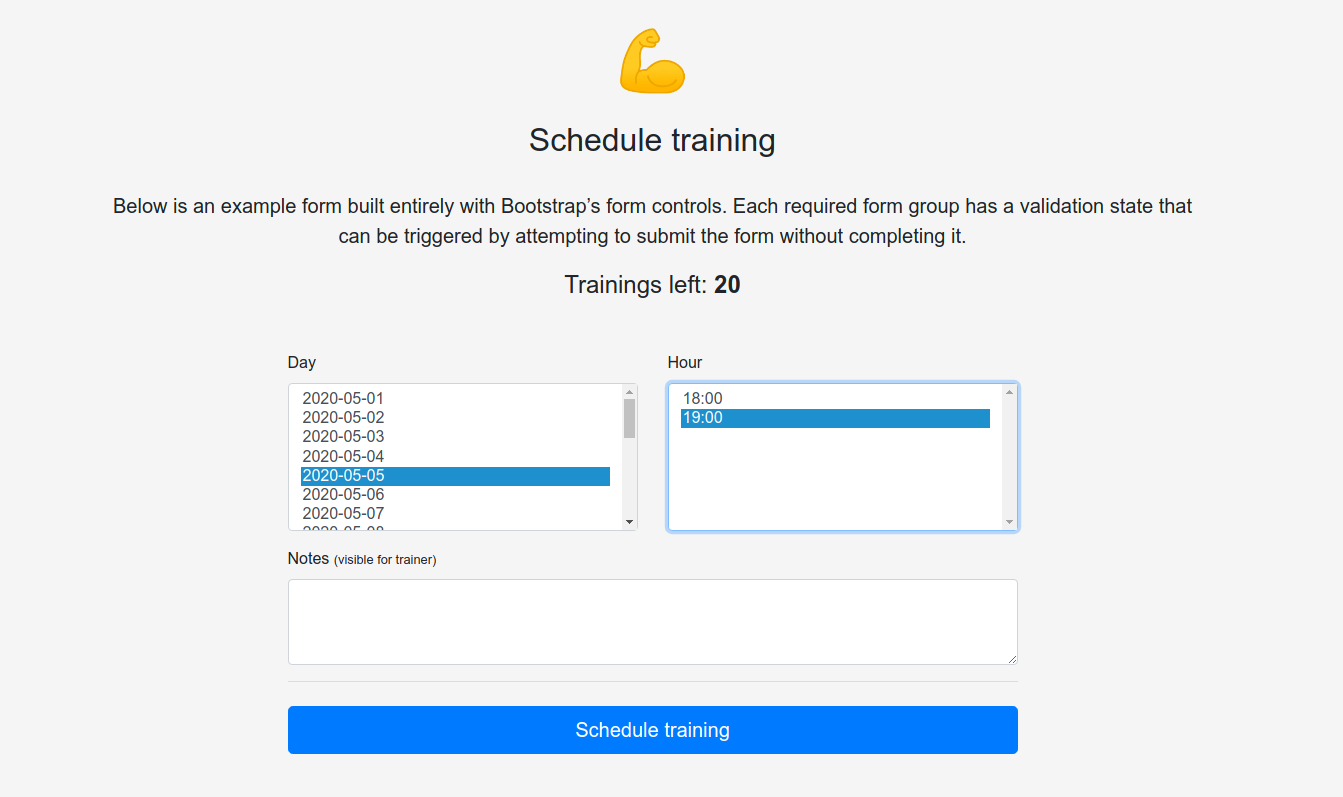 Wild Workouts schedule training
