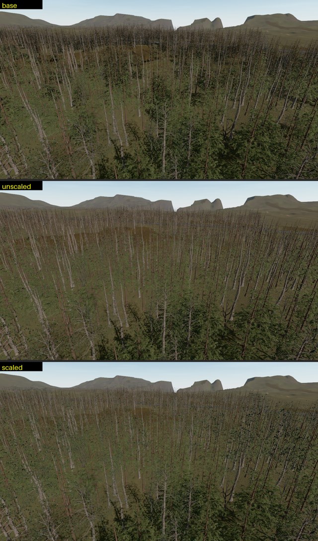 first-stream: base / unscaled / scaled
