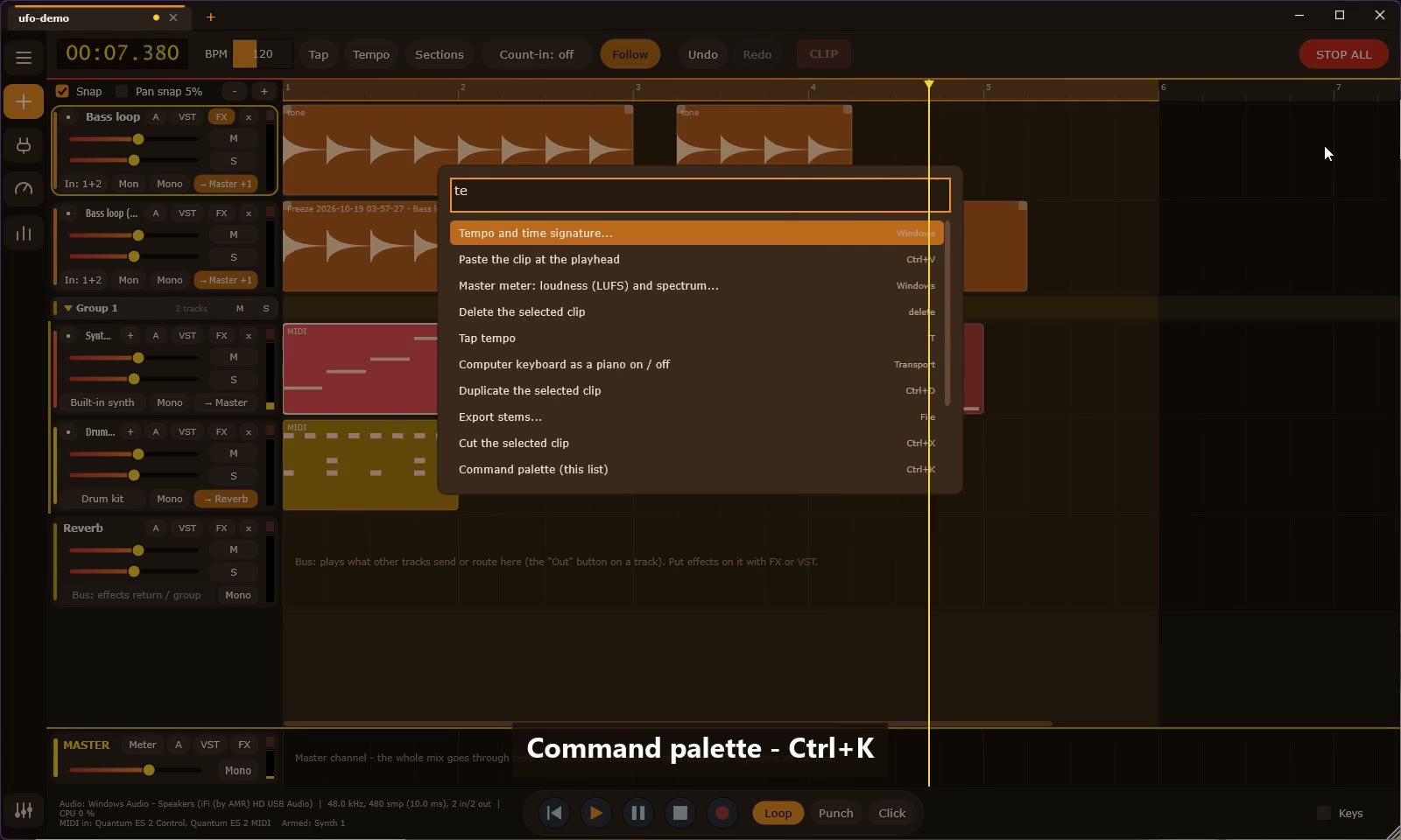 Command palette