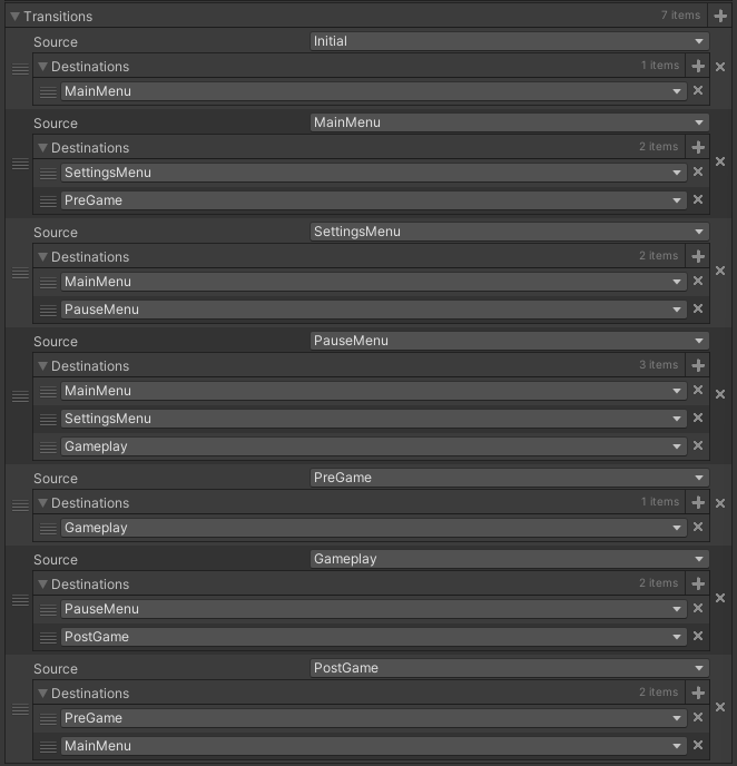 adding transitions