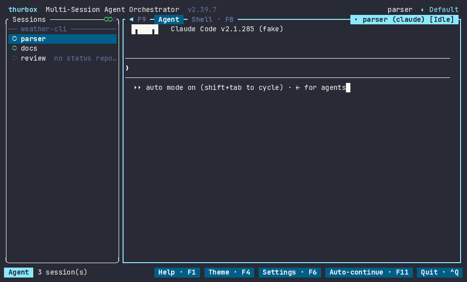 Auto continue in the Thurbox interface