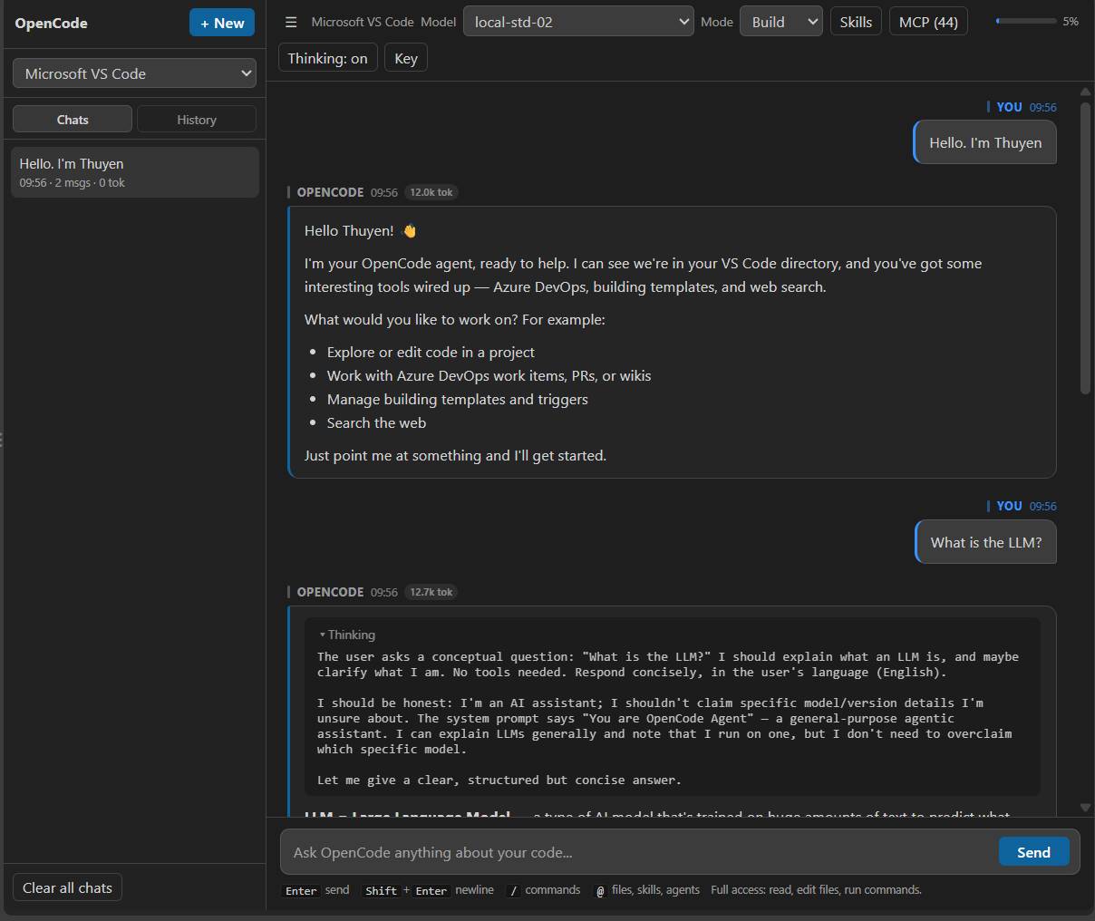 OpenCode GUI Chat