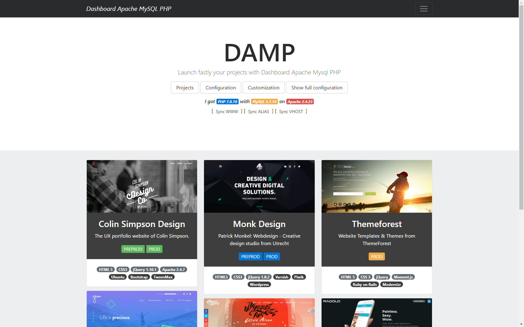 GitHub - tomjamon/DAMP: Personnalized Dashboard under PHP