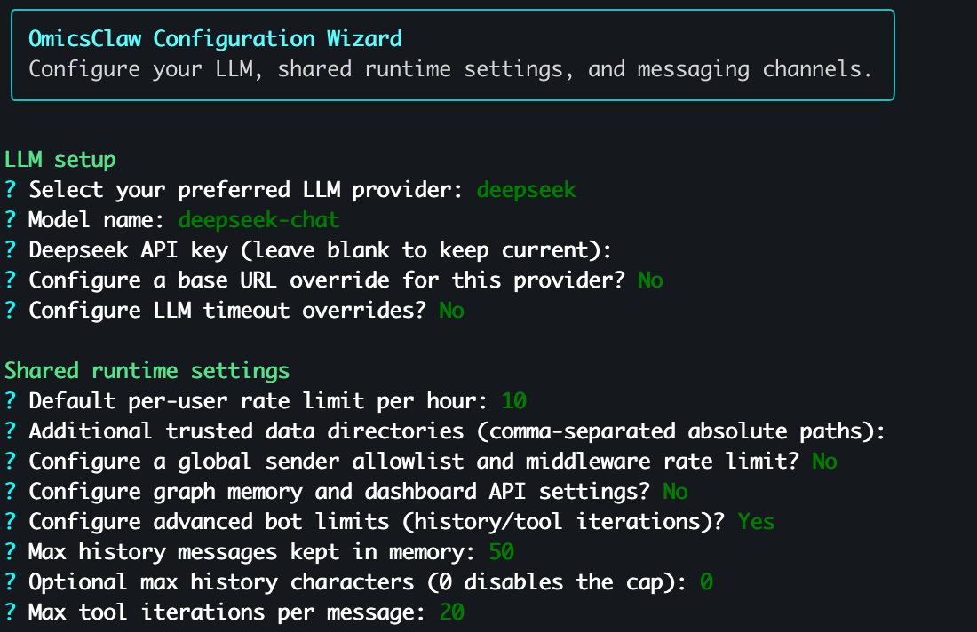 OmicsClaw Interactive Setup Wizard