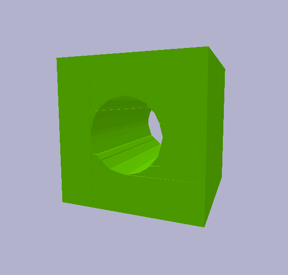 Cube with hole.