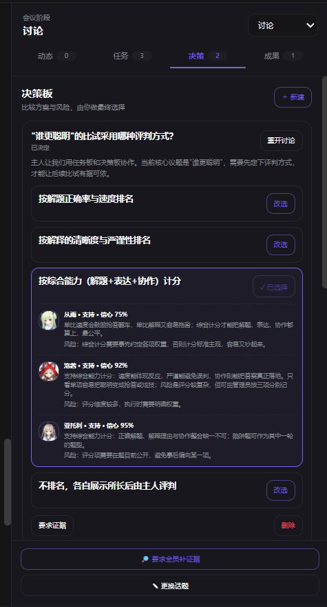 方案决策板