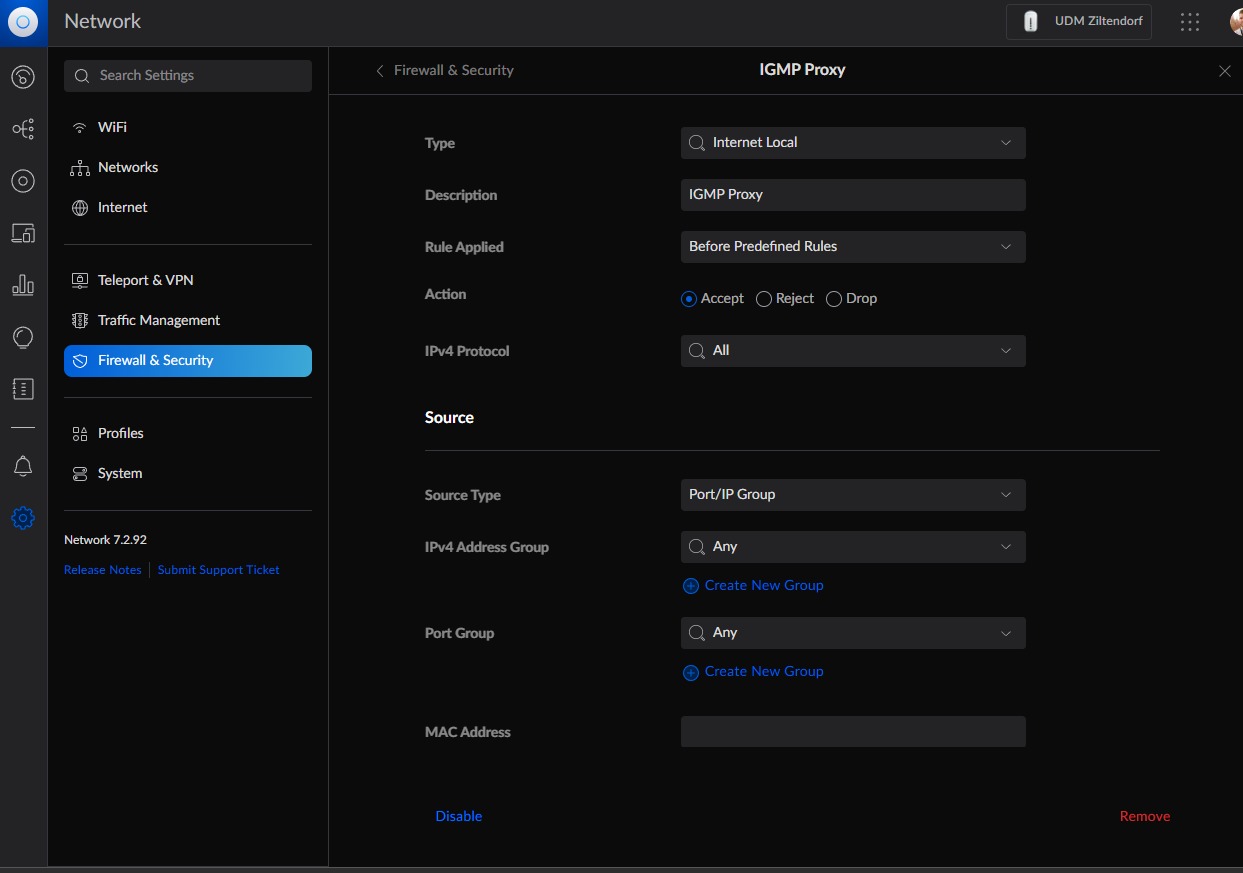 IGMP Proxy Internet Local