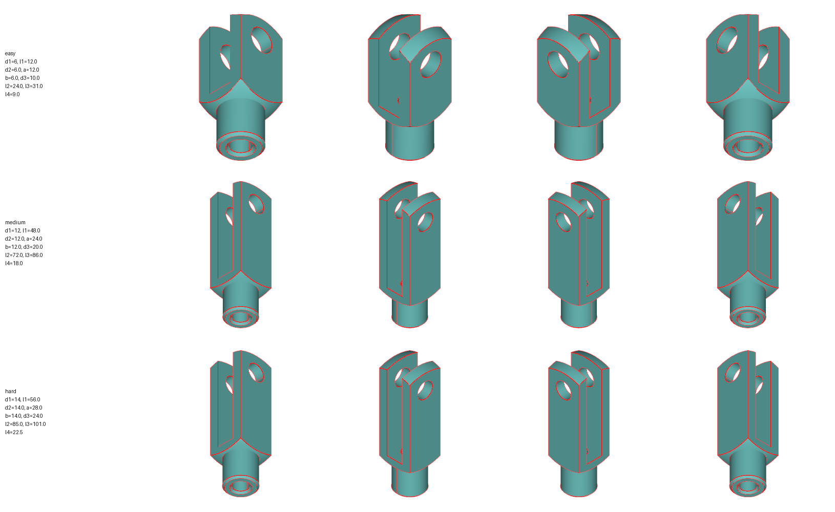 Clevis fork head multi-view render
