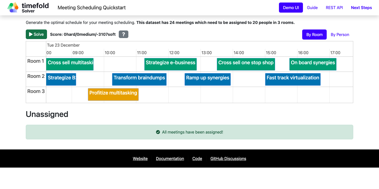 Meeting Scheduling Screenshot