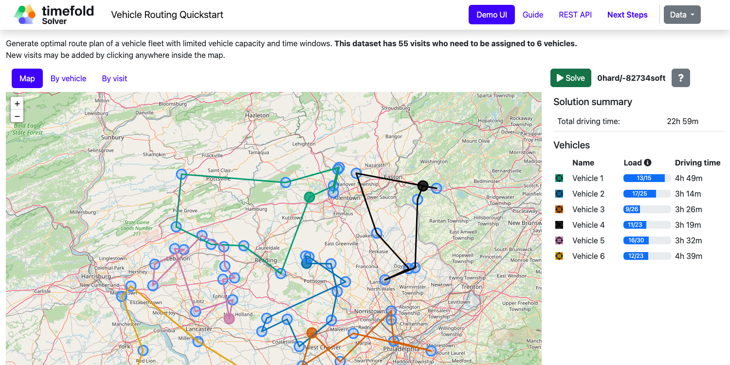 Vehicle Routing Screenshot