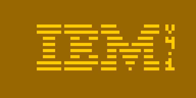 IBM logo, shown on the display