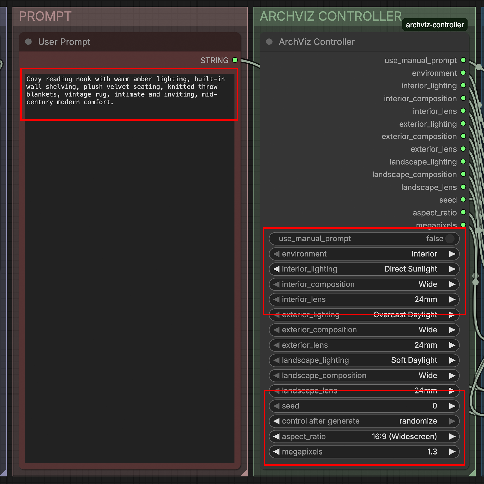 Architectural visualization example_settings