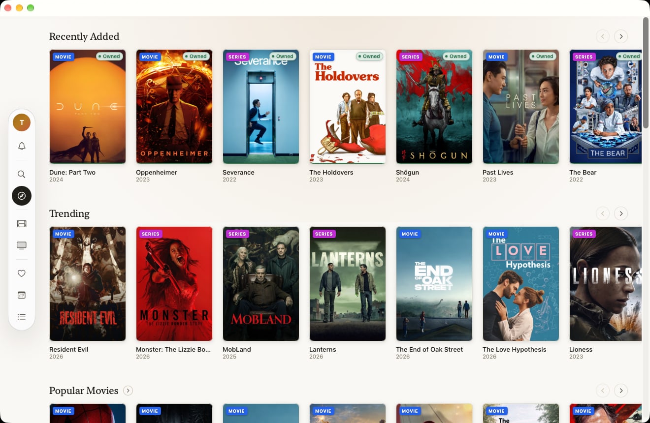 Discover in the Mac app's light theme