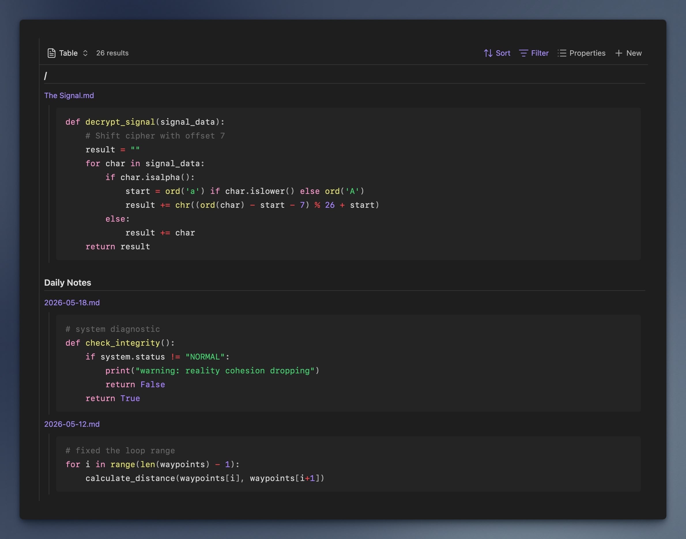 Code Snippets Screenshot