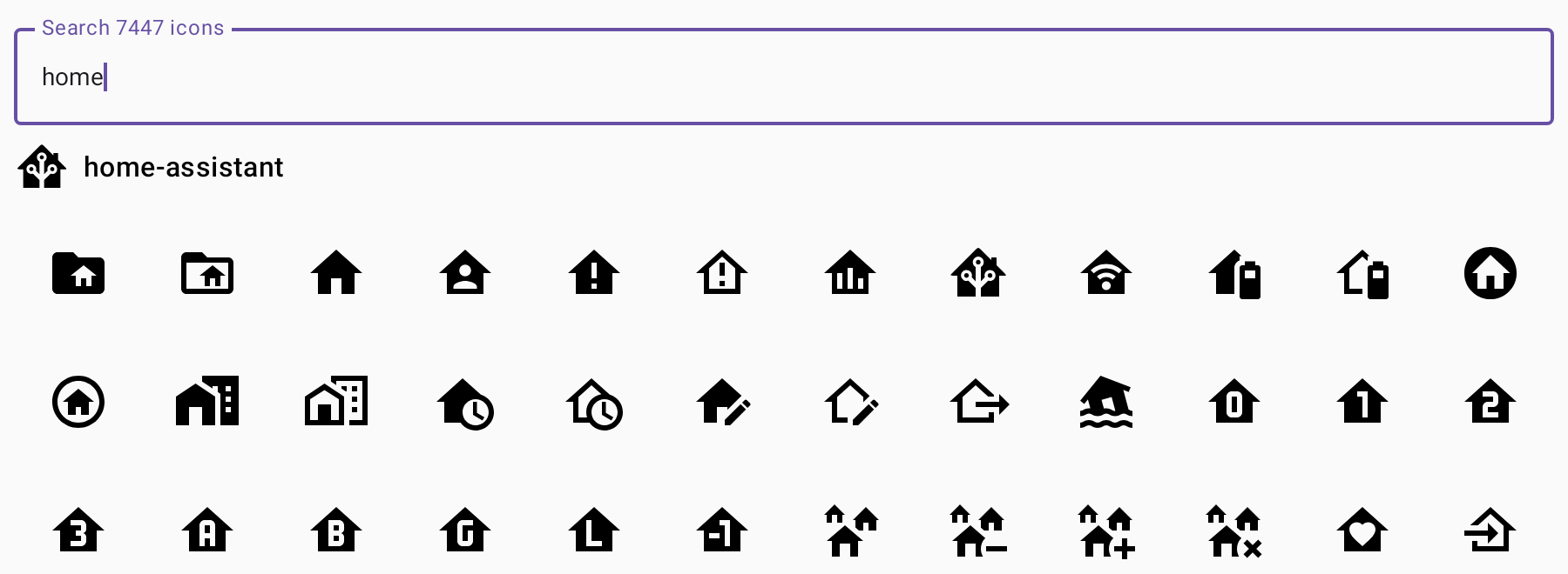 Searching the catalog for "home"
