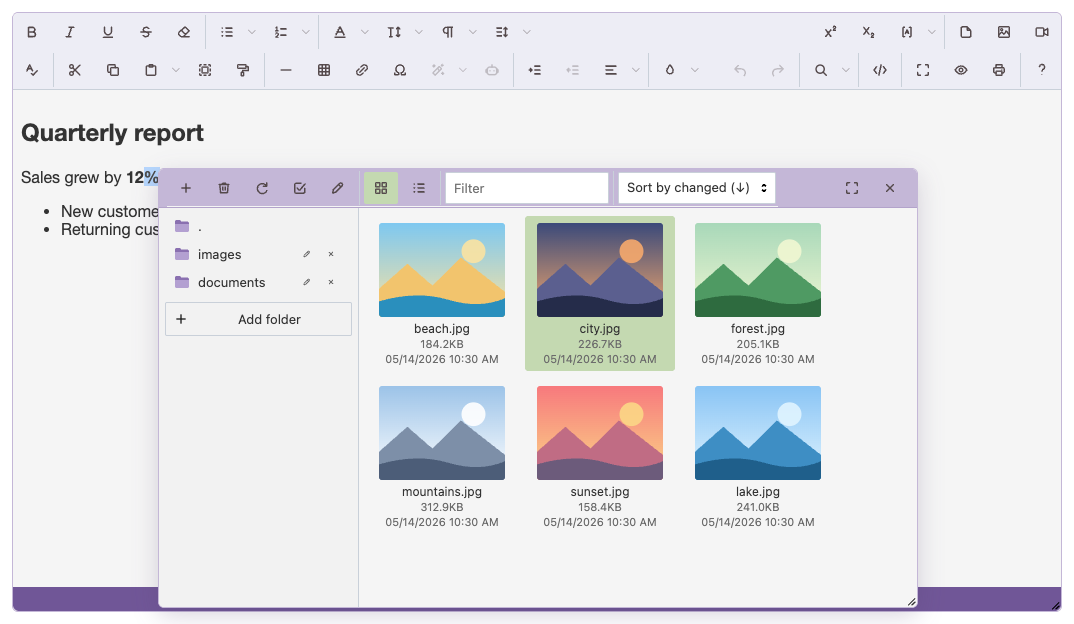 quietlight: file browser over the editor