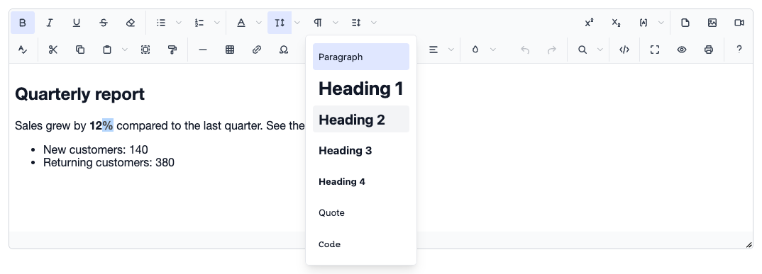 syncfusion: editor