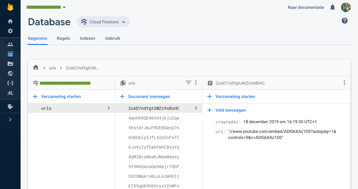 Cloud Firestore Database