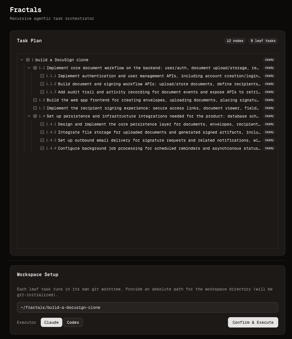 Fractals demo UI