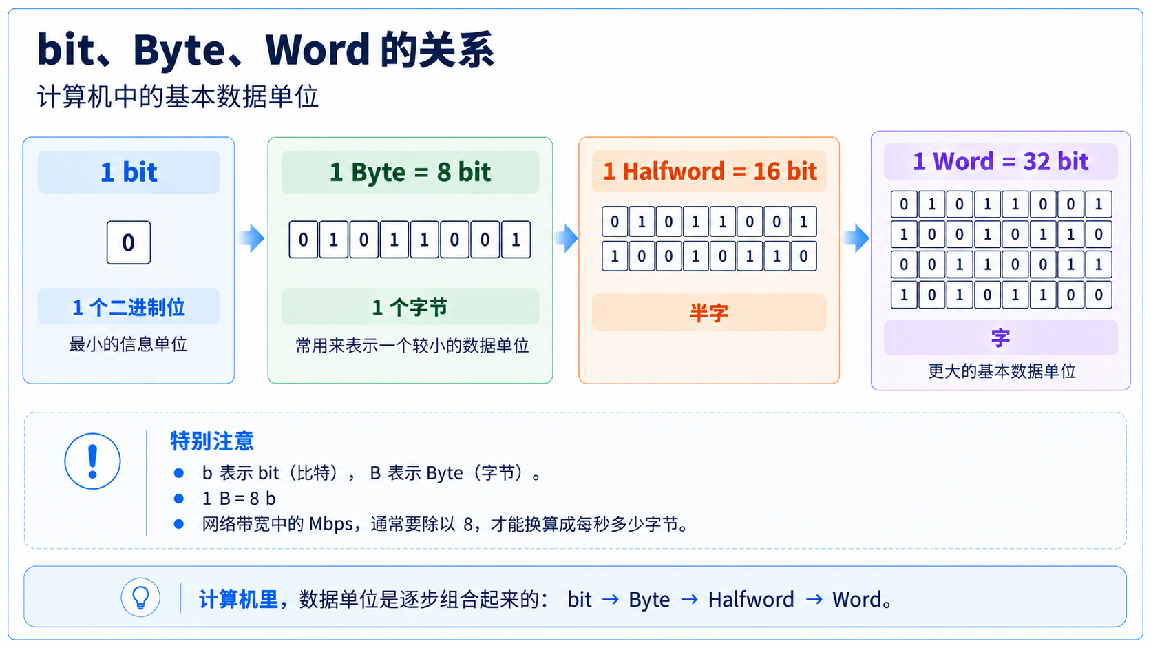 bit、Byte、Halfword 与 Word 的逐级关系