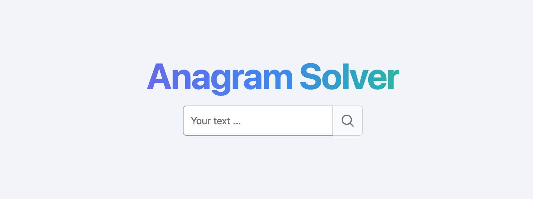 Anagram Solver