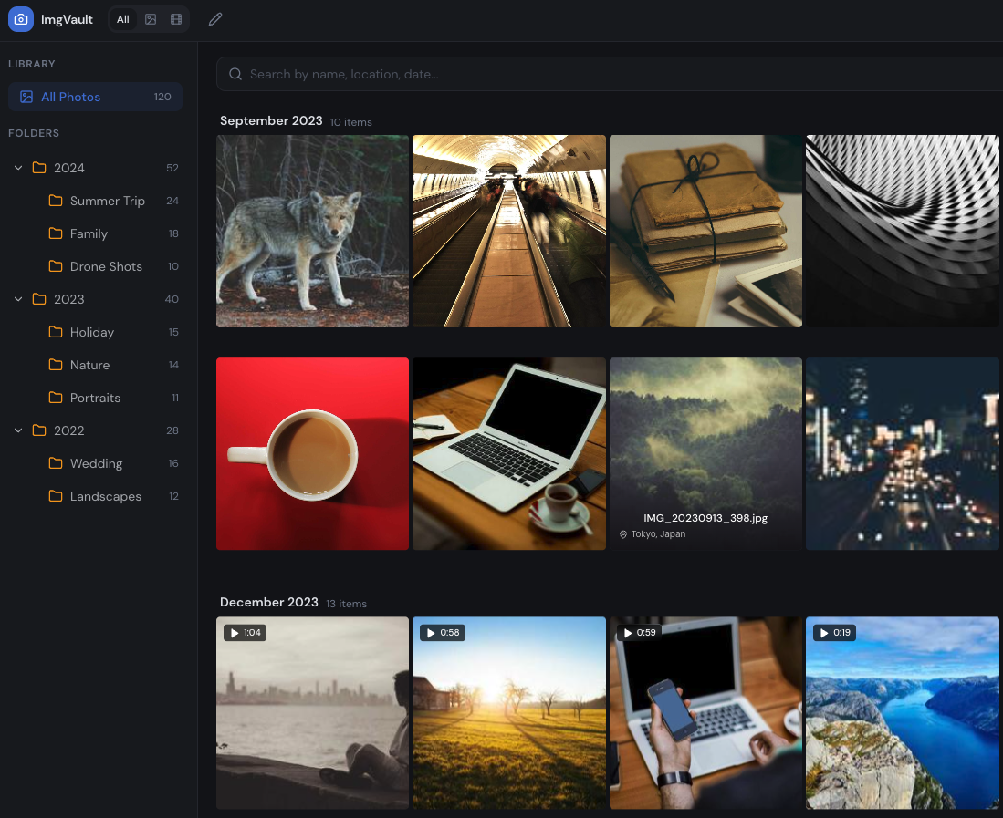 ImgVault library view
