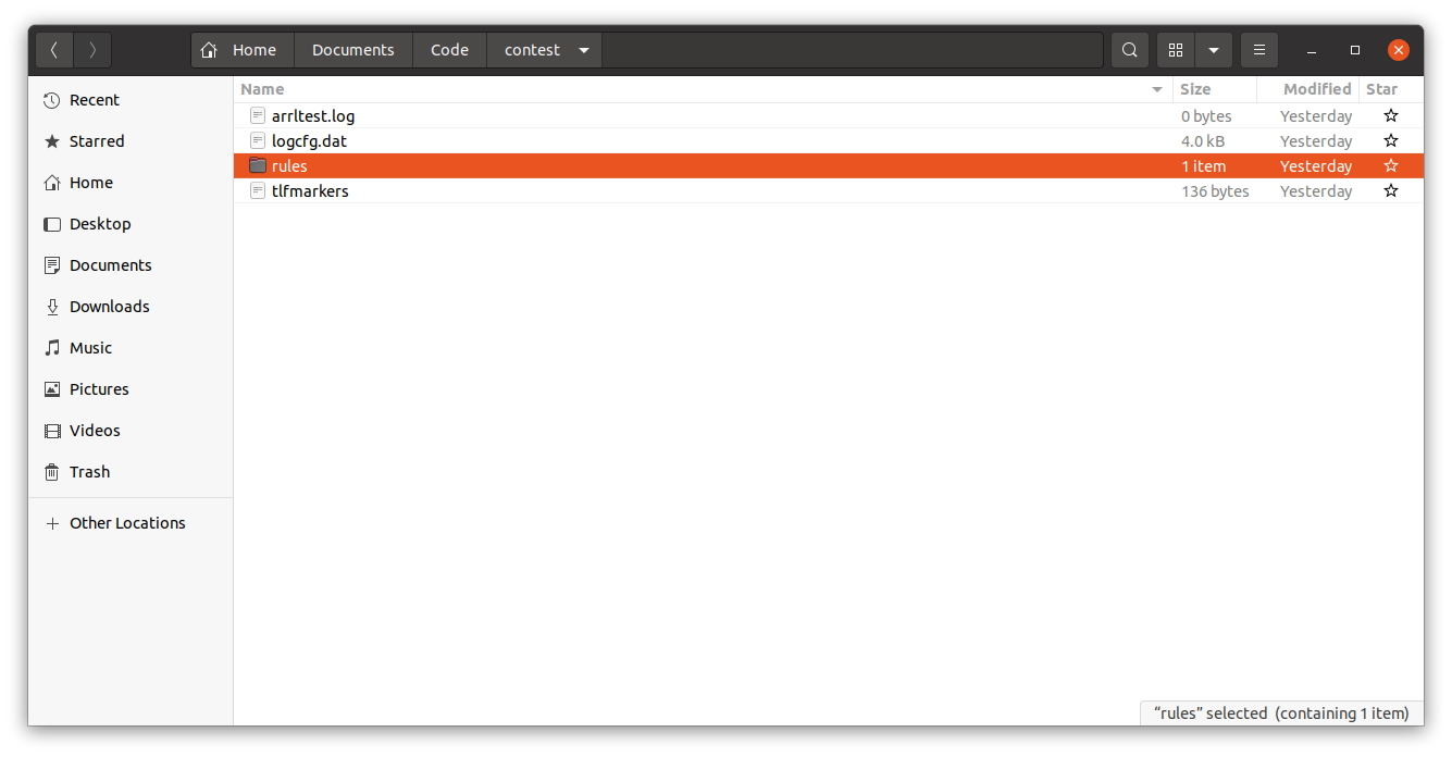 Screenshot showing basic file structure.