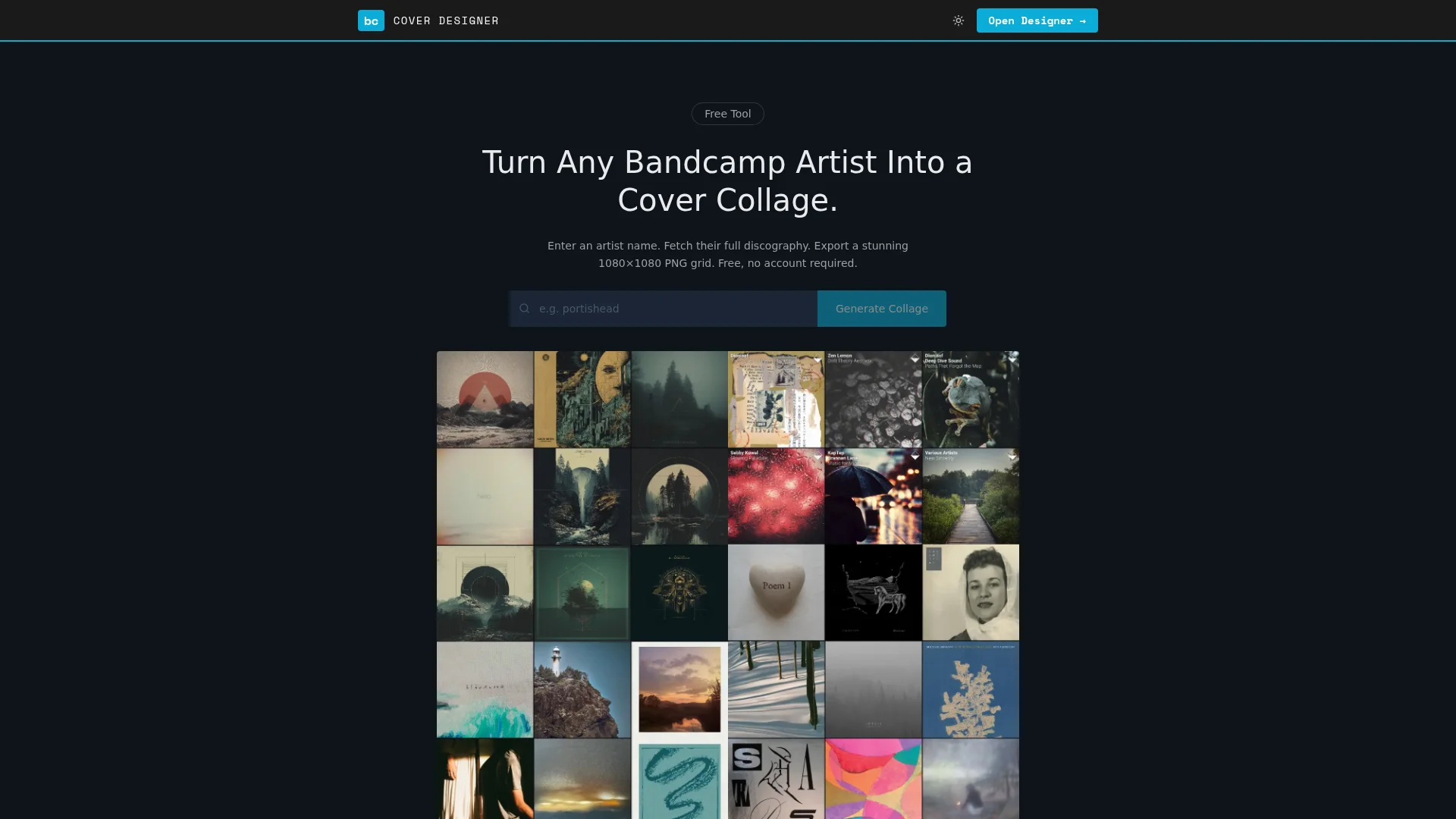 Bandcamp Cover Designer Screenshot