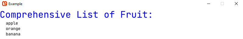 fruit list example component