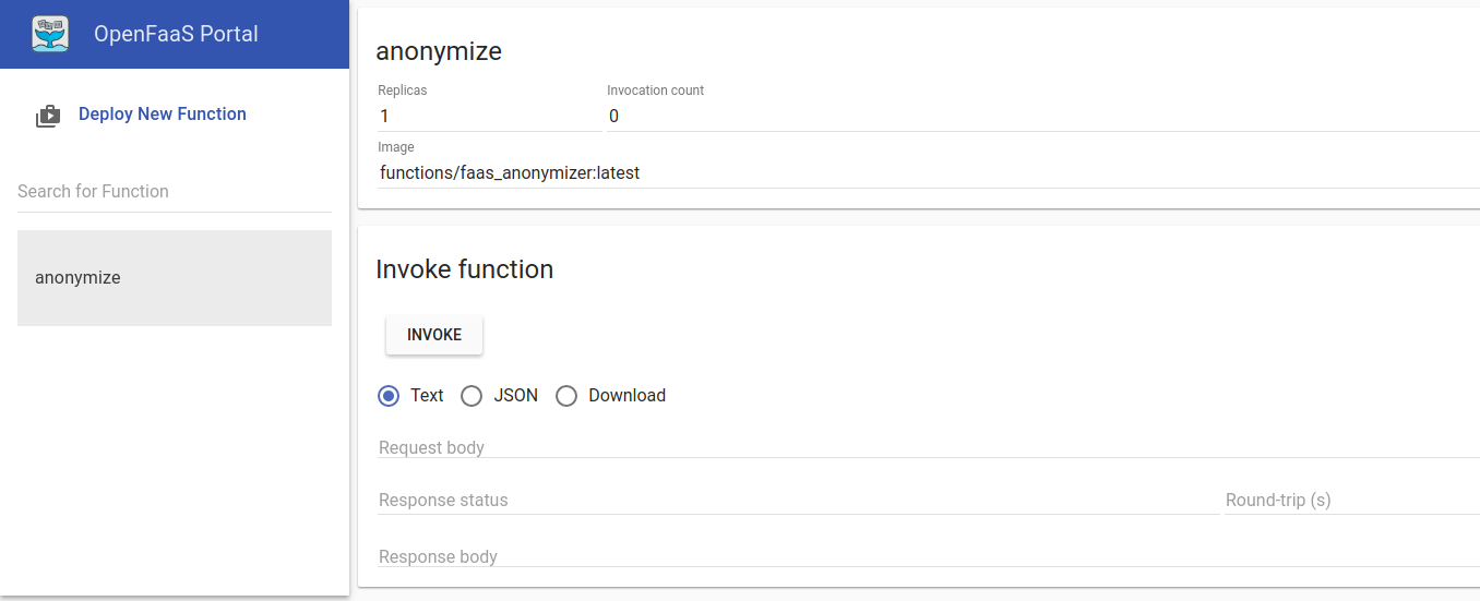 deployed openfaas stack