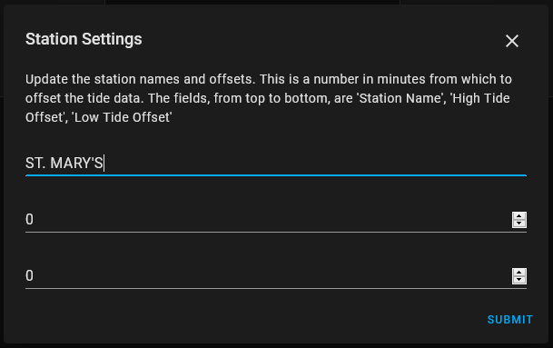 Image of station settings