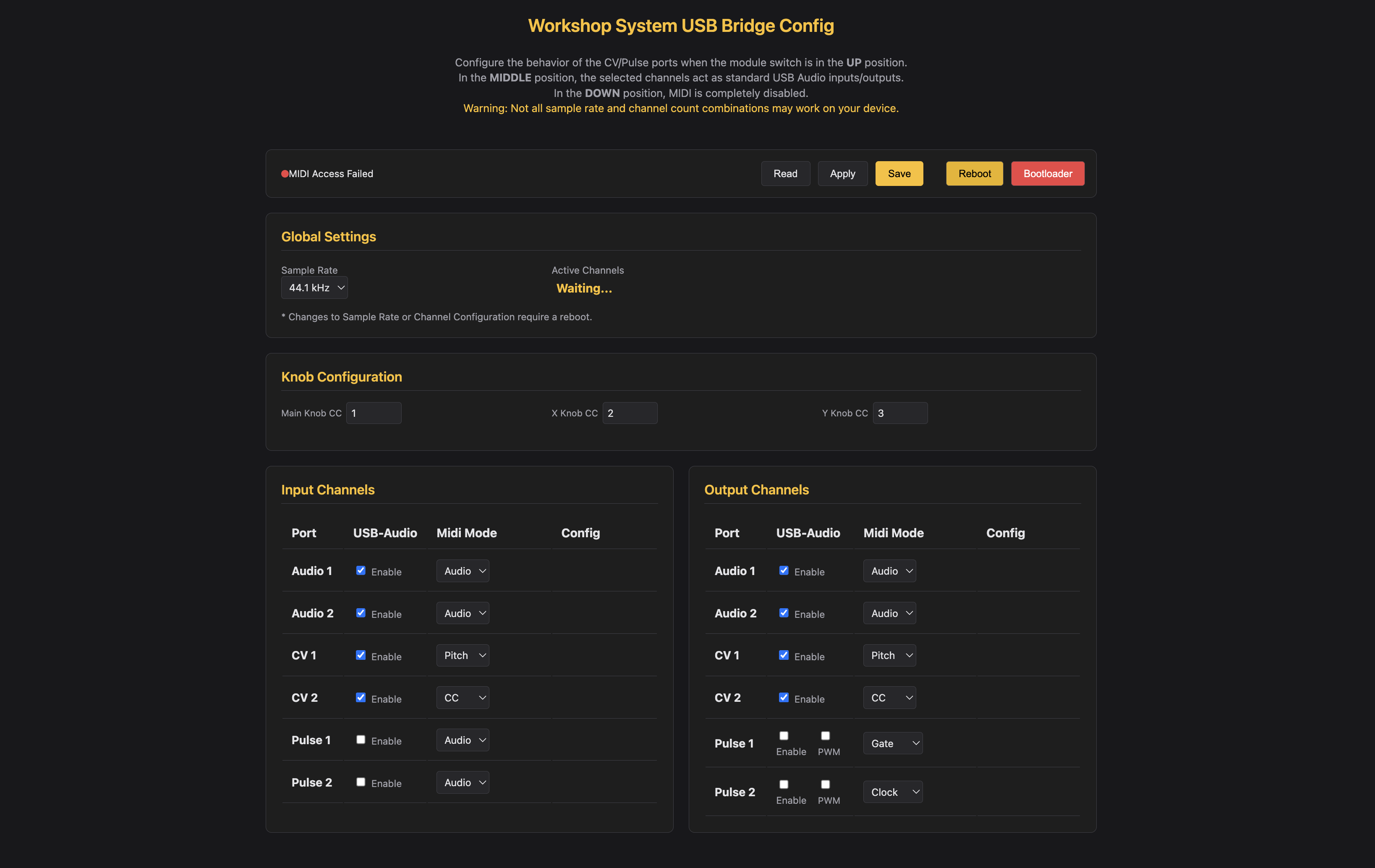 USB Audio Web Manager