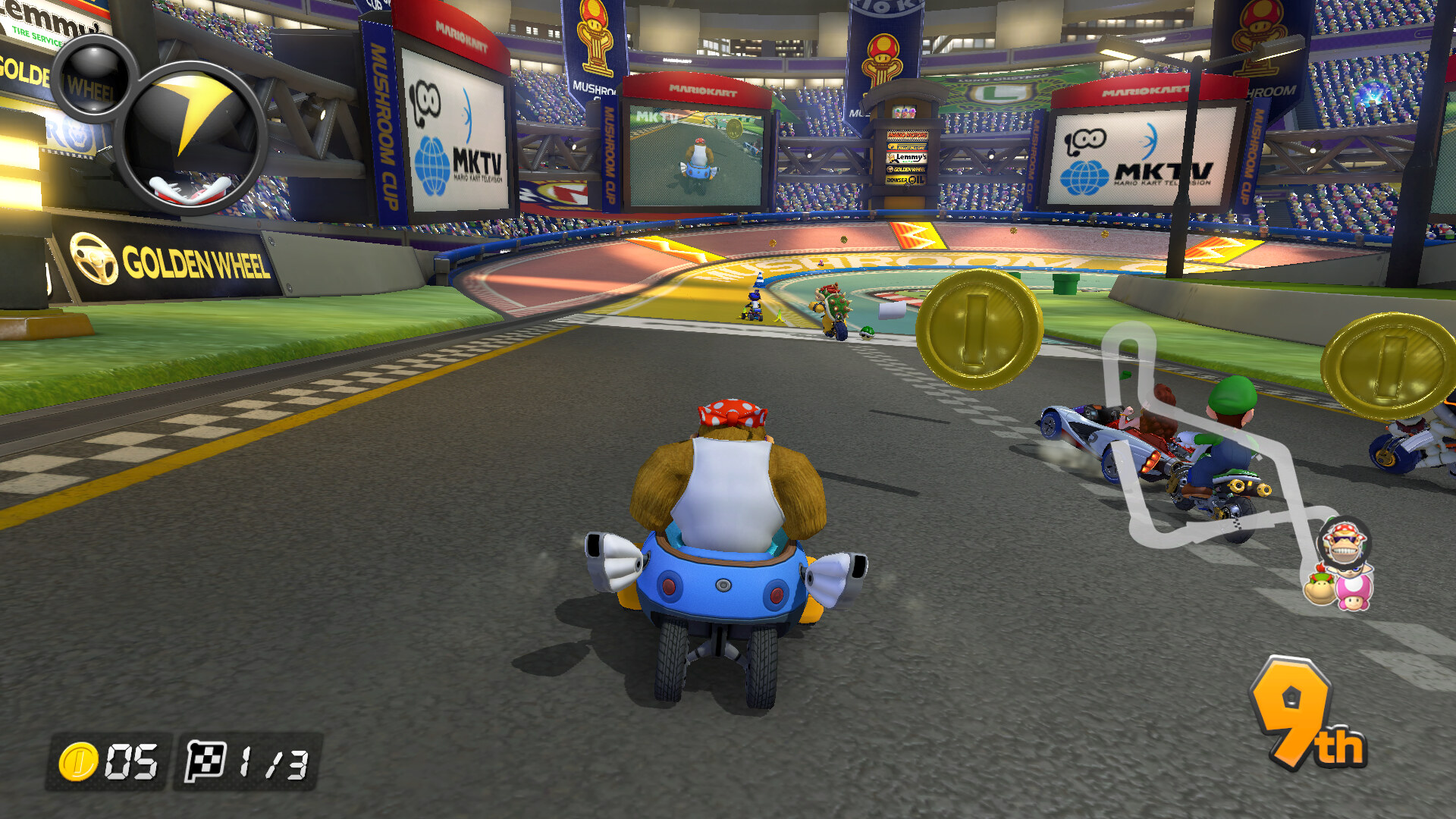 Mario Kart 8 Deluxe, a race at 1920x1080